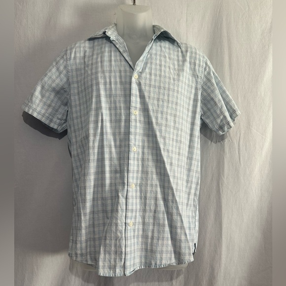 Calvin Klein Other - Calvin Klein Men’s Short Sleeve Button-Up – Light Blue Plaid – Small